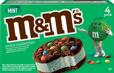 M&M's Mint Ice Cream Cookie Sandwich